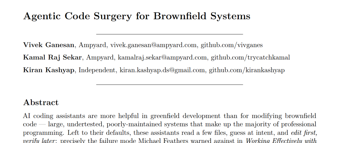 Agentic Code Surgery for Brownfield Systems